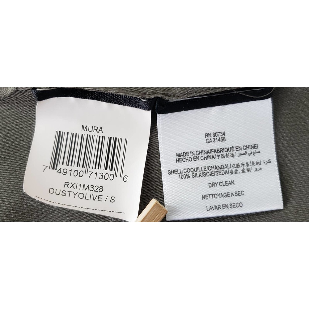 BCBGMaxAzria Mura Top/Tank ~ Dark Green/Olive Fringed 100% Silk ~ Size Small - Picture 8 of 9